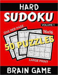 Hard Sudoku Puzzles 16 x16 Brain Game Large Print Volume 1: Challenging Sudoku Puzzle Book Logic Game to Improve Memory and Brain Function For Seniors w sklepie internetowym Libristo.pl