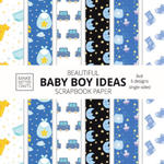 Beautiful Baby Boy Ideas Scrapbook Paper 8x8 Designer Baby Shower Scrapbook Paper Ideas for Decorative Art, DIY Projects, Homemade Crafts, Cool Nurser w sklepie internetowym Libristo.pl