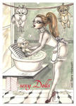 SEXY DOLLS - süße Pin-up Illustrationen, Zeichnungen, Grafiken und Malerei der Marke "Burlesque up your wall" von Sara Horwath (Wandkalender 2024 DIN w sklepie internetowym Libristo.pl
