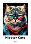 Hipster Cats (Wall Calendar 2024 DIN A4 portrait), CALVENDO 12 Month Wall Calendar w sklepie internetowym Libristo.pl