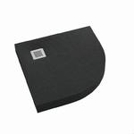 Brodzik akrylowy zintegrowany z nośnikiem Stabilsound Plus® oraz obudową akrylową przeciągniętą do podłogi New Horizons Black Stone 90x90x12 cm R55, półokrągły, producent: Schedpol, numer kat w sklepie internetowym Stylowalazienka.pl