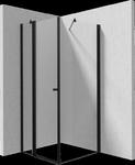 Drzwi + ścianka uchylne prysznicowe firmy Deante, kolor: nero, nr katalogowy: KTSUN43P KTS_N30P Kabina narożna: drzwi uchylne 100 cm + ścianka 100 cm w sklepie internetowym Stylowalazienka.pl