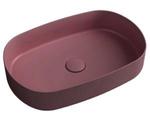 Umywalka nablatowa ceramiczna 55 x 36 cm Maroon Red INFINITY OVAL 10NF65055-2R Isvea w sklepie internetowym Kąpielowy.pl