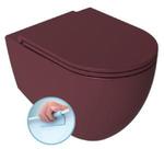 Miska WC podwieszana RIMLESS 36,5 x 53 cm Maroon Red INFINITY 10NF02001-2R Isvea w sklepie internetowym Kąpielowy.pl