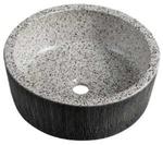 Umywalka nablatowa ceramiczna okrągła fi 41 cm PRIORI granit PI035 Sapho w sklepie internetowym Kąpielowy.pl