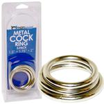 Trzy pierścienie metalowe - Manbound Metal Cock Ring 3-pack w sklepie internetowym PokojRozkoszy.pl 