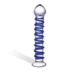 Dildo szklane - Glas Blue Spiral Glass Dildo w sklepie internetowym PokojRozkoszy.pl 