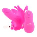 Bezprzewodowy motylek strap-on - Maia Toys Butterfly Wireless Strap On Neon Pink w sklepie internetowym PokojRozkoszy.pl 