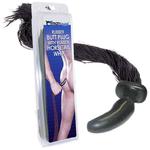 Manbound Pony Tail Plug Black Rubber Whip – Plug analny ponyboy w sklepie internetowym PokojRozkoszy.pl 