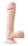 Dildo realistyczne z przyssawką - PIPEDREAM Basix Rubber Works 7.5" Dong with Suction Cup - Naturalny w sklepie internetowym PokojRozkoszy.pl 