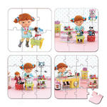 Janod - Puzzle 4w1 Ania bawi się w weterynarza w sklepie internetowym Scandinavianbaby.pl