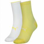 Skarpety damskie Puma Sock Structure 2 pary białe, żółte 907622 04 w sklepie internetowym Maronix.pl