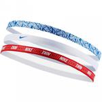 Opaski na włosy Nike Printed Headbands 3 szt. niebieska, biała, czerwona N0002560495OS w sklepie internetowym Maronix.pl