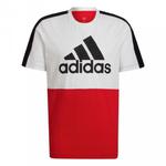 Koszulka męska adidas Essentials Colorblock Single Jersey Tee biało-czerwona HE4330 w sklepie internetowym Maronix.pl