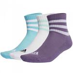 Skarpety adidas 3-Stripes Cushioned Sportswear Mid-Cut Socks 3P fioletowe, białe, niebieskie IJ8263 w sklepie internetowym Maronix.pl