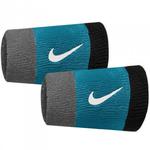 Frotki na nadgarstek Nike szerokie Swoosh 2 szt. szaro-niebiesko-czarne N0001586017OS w sklepie internetowym Maronix.pl