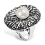 ﻿pierścionek ﻿rodowane srebro 925 ﻿i naturalna perła w sklepie internetowym Jubiler.pl