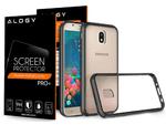 Etui Alogy Samsung Galaxy J5 2017 czarne z silikonową ramką + Szkło - Czarny w sklepie internetowym 4kom.pl