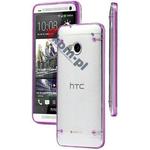 ETUI Crystal Case Przezroczyste do HTC ONE M7 Fioletowe - Fioletowy w sklepie internetowym 4kom.pl