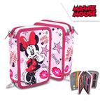 Piórnik potrójny z wyposażeniem fioletowy Myszka Mini Minnie Mouse Disney w sklepie internetowym Regdos.com.pl