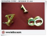 Mosiężne cyfry 35 mm na drzwi drewniane lub metalowe + 0,1,2,3,4,5,6,7,8,9 w sklepie internetowym Artdeco.sklep.pl