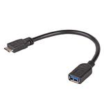 Kabel USB 3.0 Akyga AK-AD-30 USB A(F) - micro USB B(M) 0,15m OTG czarny w sklepie internetowym Kemot-komputery.pl