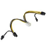 Kabel adapter Akyga AK-CA-55 PCI Express 6 pin (F) / 2x 8 (6+2) pin (M) 0,15m w sklepie internetowym Kemot-komputery.pl