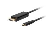 Kabel adapter Lanberg USB-C(M) - Displayport(M) 1m 4K 60Hz czarny w sklepie internetowym Kemot-komputery.pl