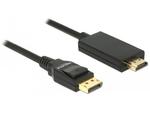 Kabel adapter Delock DisplayPort v1.2A - HDMI M/M 1m 4K czarny w sklepie internetowym Kemot-komputery.pl