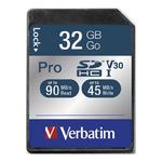 Karta pamięci SDHC Verbatim Pro U3 32GB (90/45 MB/s) Class 10 UHS-1 V30 w sklepie internetowym Kemot-komputery.pl