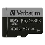 Karta pamięci Micro SDXC Verbatim Pro U3 256GB (100/90 MB/s) Class 10 U3 V30 + adapter w sklepie internetowym Kemot-komputery.pl