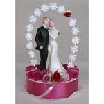 Stroik na tort weselny pojedyńczy duża para bordo w sklepie internetowym Kraszek