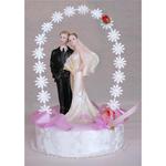 Stroik na tort weselny pojedyńczy duża para różowy w sklepie internetowym Kraszek