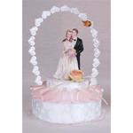 Stroik na tort weselny wstążka różowy mała para w sklepie internetowym Kraszek