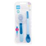 MAM Heat Sensitive Spoons & Cover 6m+ Blue naczynia Łyżka długa 1 sztuka + łyżka krótka 1 sztuka + etui na łyżkę dla dzieci w sklepie internetowym ELNINO PARFUM