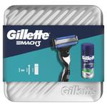 Gillette Mach3 zestaw maszynka do golenia 1 sztuka + żel do golenia Soothing With Aloe Vera Sensitive 75 ml + metalowe pudełko dla mężczyzn w sklepie internetowym ELNINO PARFUM