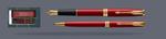 Zestaw Pióro wieczne + Długopis Parker Sonnet Core Czerwony Satynowy Lakier GT + Etui Kolor | Stalówka F - 1931473_1931476 w sklepie internetowym ParkerShop.pl