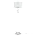 Maytoni Miraggio MOD602-FL-01-N lampa podłogowa metalowa rama chrom wisiorki kryształowe abażur tkanina biała 1xE27 40W 42 cm w sklepie internetowym Elektryczny.com