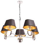 Maxlight Napoleon P0127 lampa wisząca metalowa abażury czarne złote wnętrze 5x40W E14 60cm w sklepie internetowym Elektryczny.com