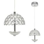 Milagro VENUS ML314 lampa wisząca chrom metal klosz dekoracyjny ażurowy kryształ parasolka regulowane zawiesie 1x5W LED 4000K 12cm w sklepie internetowym Elektryczny.com