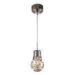 Milagro BULB ML135 lampa wisząca regulacja wysokości przezroczysty klosz z dymionego szkła dekoracyjna żarówka metalowe pręciki 5W LED 4000K 15cm w sklepie internetowym Elektryczny.com