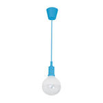 Milagro BUBBLE BLUE ML457 lampa wisząca niebieski klosz szklany zawiesie rozeta plastikowe 9W E14 LED 12cm w sklepie internetowym Elektryczny.com