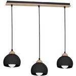 Milagro DAMA BLACK MLP6550 lampa wisząca metal w kolorze czarnym oraz drewno 3xE27 64cm w sklepie internetowym Elektryczny.com