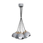 Milagro DAMA GRAY MLP6390 lampa wisząca szara metalowa elementy drewna 5xE27 40cm w sklepie internetowym Elektryczny.com