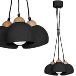 Milagro DAMA BLACK MLP6580 lampa wisząca metal / drewno 3xE27 czarny 30cm w sklepie internetowym Elektryczny.com