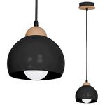 Milagro DAMA BLACK MLP6540 lampa wisząca metalowa czarna drewno 1xE27 15cm w sklepie internetowym Elektryczny.com