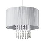 Lampex Wenecja popiel 153/1 POP lampa wisząca nowoczesna kryształki abażur tkanina E27 1×60W 36cm w sklepie internetowym Elektryczny.com