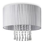 Lampex Wenecja Popiel 153/1P POP plafon lampa sufitowa nowoczesna popiel kryształki abażur tkanina E27 1×60W 36cm w sklepie internetowym Elektryczny.com