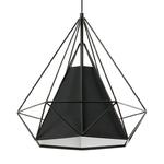 Lampex Alma B 841/B lampa wisząca geometryczny czarny klosz metal tkanina E27 1x60W 40cm w sklepie internetowym Elektryczny.com