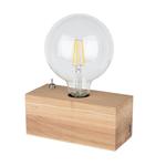 Spot Light 7461174 Theo lampa stołowa prostokąt drewno dąb olejowany/czarny z zintegrowaną ładowarką USB 1xE27 25W 18cm w sklepie internetowym Elektryczny.com